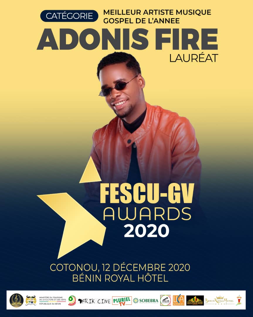Adonis Fire, meilleur artiste de Musique Gospel de l’année.